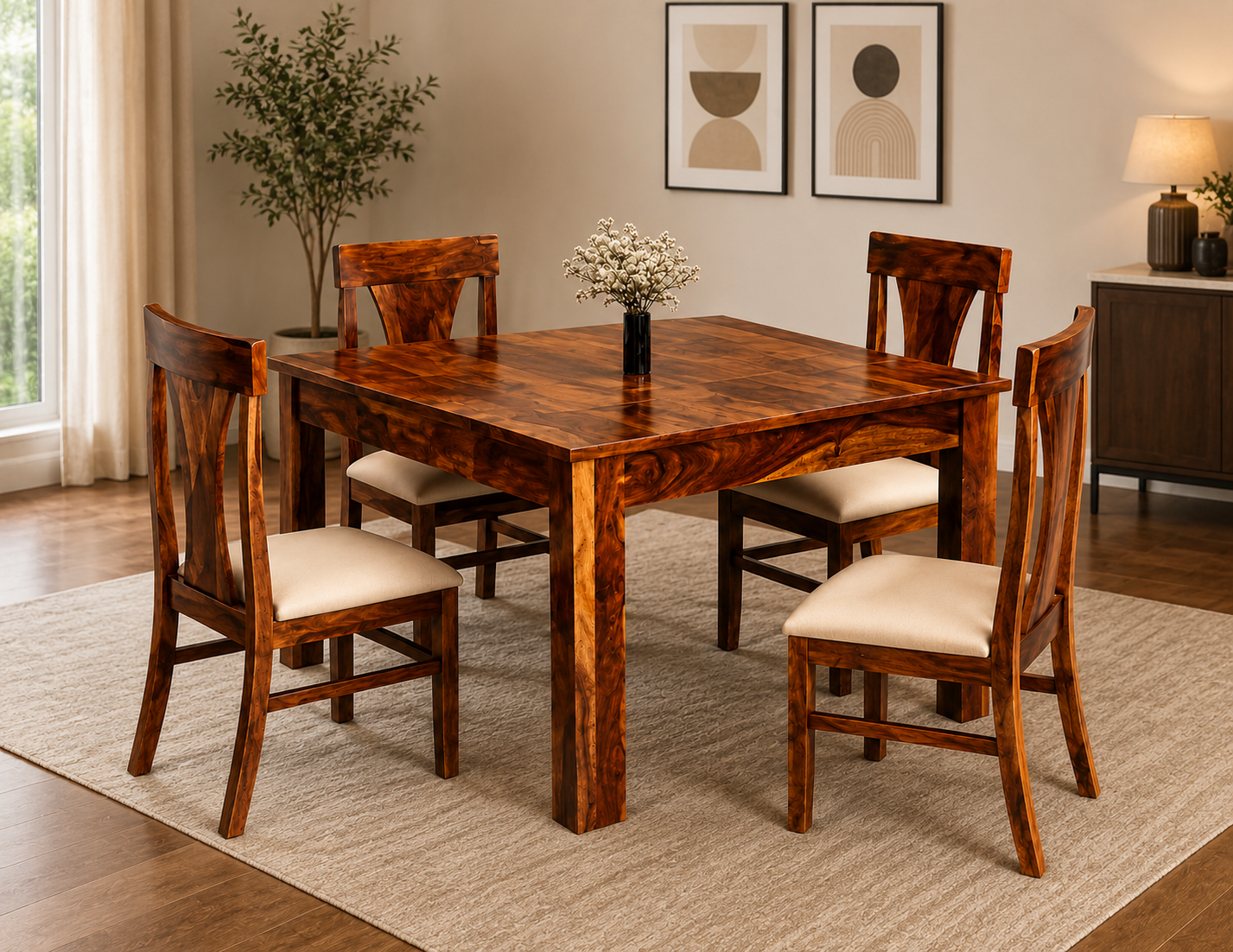 Compact 4-Seater Dining Set